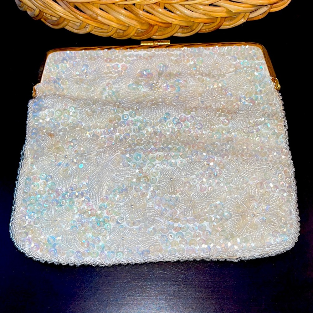 Vintage bead and sequins clutch